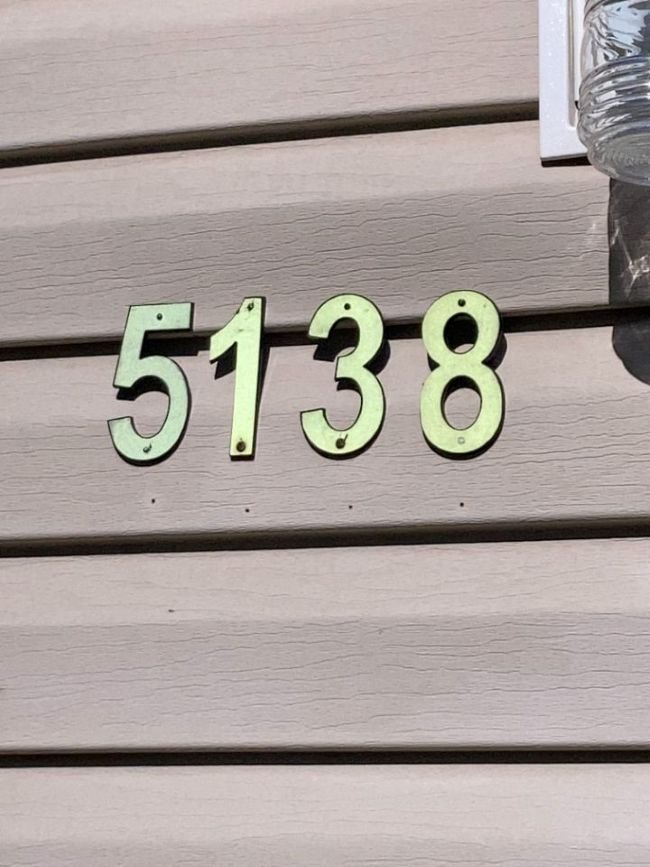 House numbers on a Home for Sale