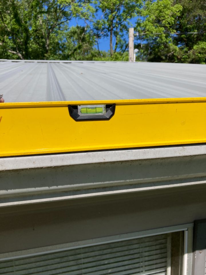 Improperly sloped gutter