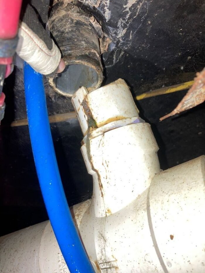 Broken Drain Pipe near Connection